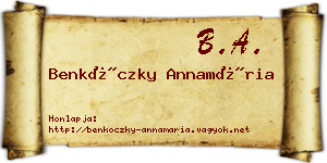 Benkóczky Annamária névjegykártya